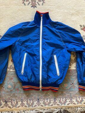 Vintage 70s Field & Stream Gordon Ferguson Blue Nylon Jacket 42L